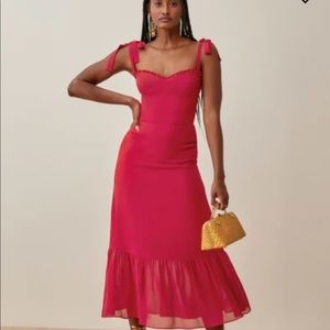 Reformation Nikita Dress in Rhubarb